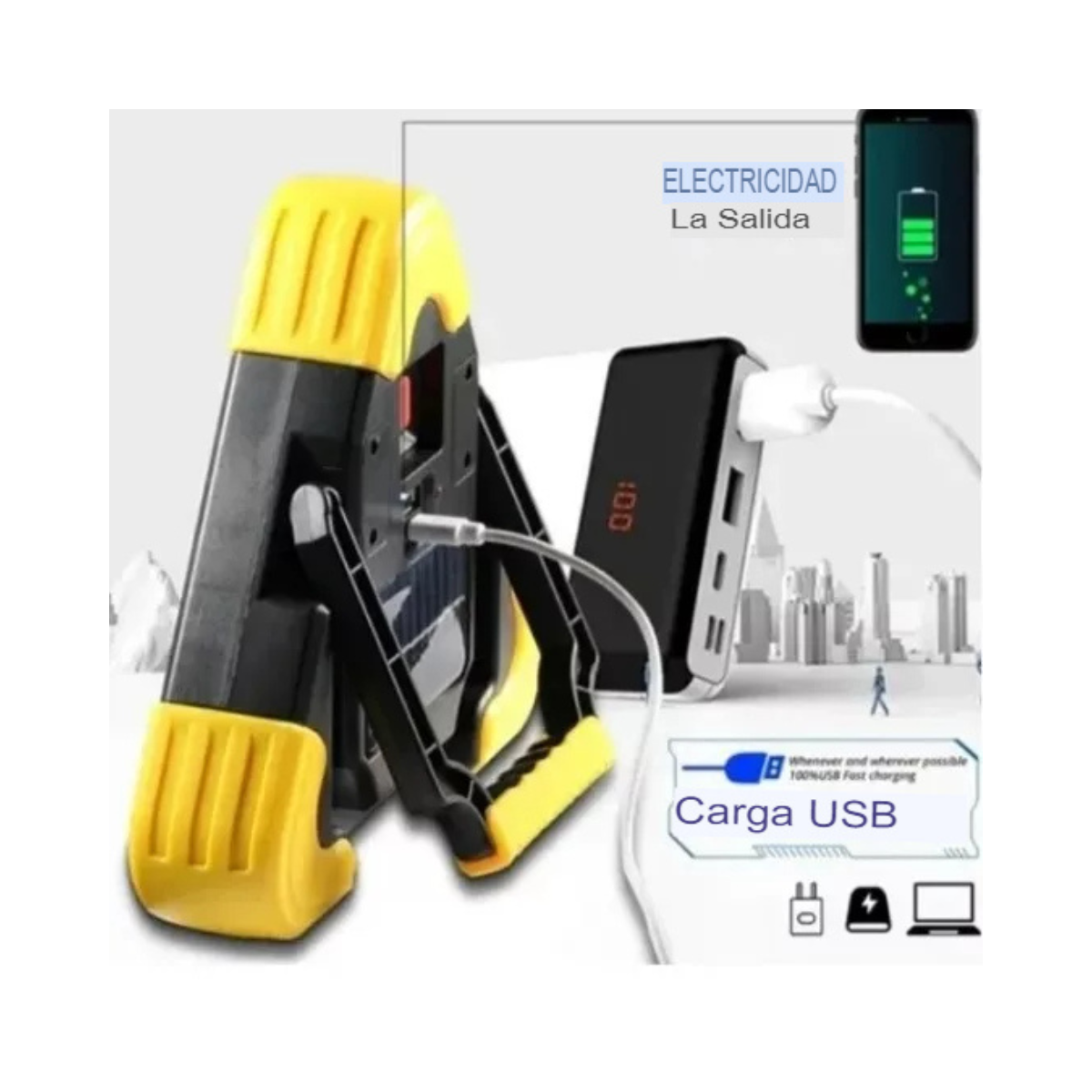 3 focos linterna LED Triángulo Seguridad