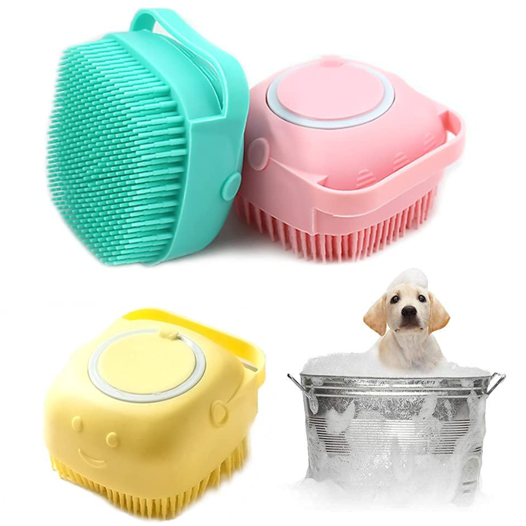 Cepillo Jabonero Masaje Para Mascota